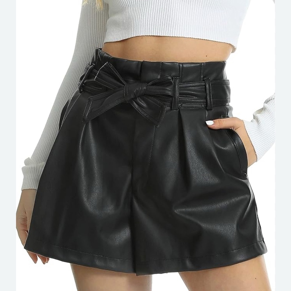 Leather Style Women Shorts